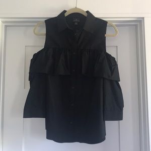 Black cold shoulder shirt